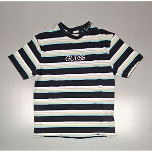 GUESS Originals Shirt‎ Mens Small. Stripped Crewneck Vintage Short Sleeve.